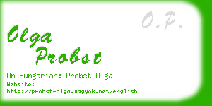 olga probst business card